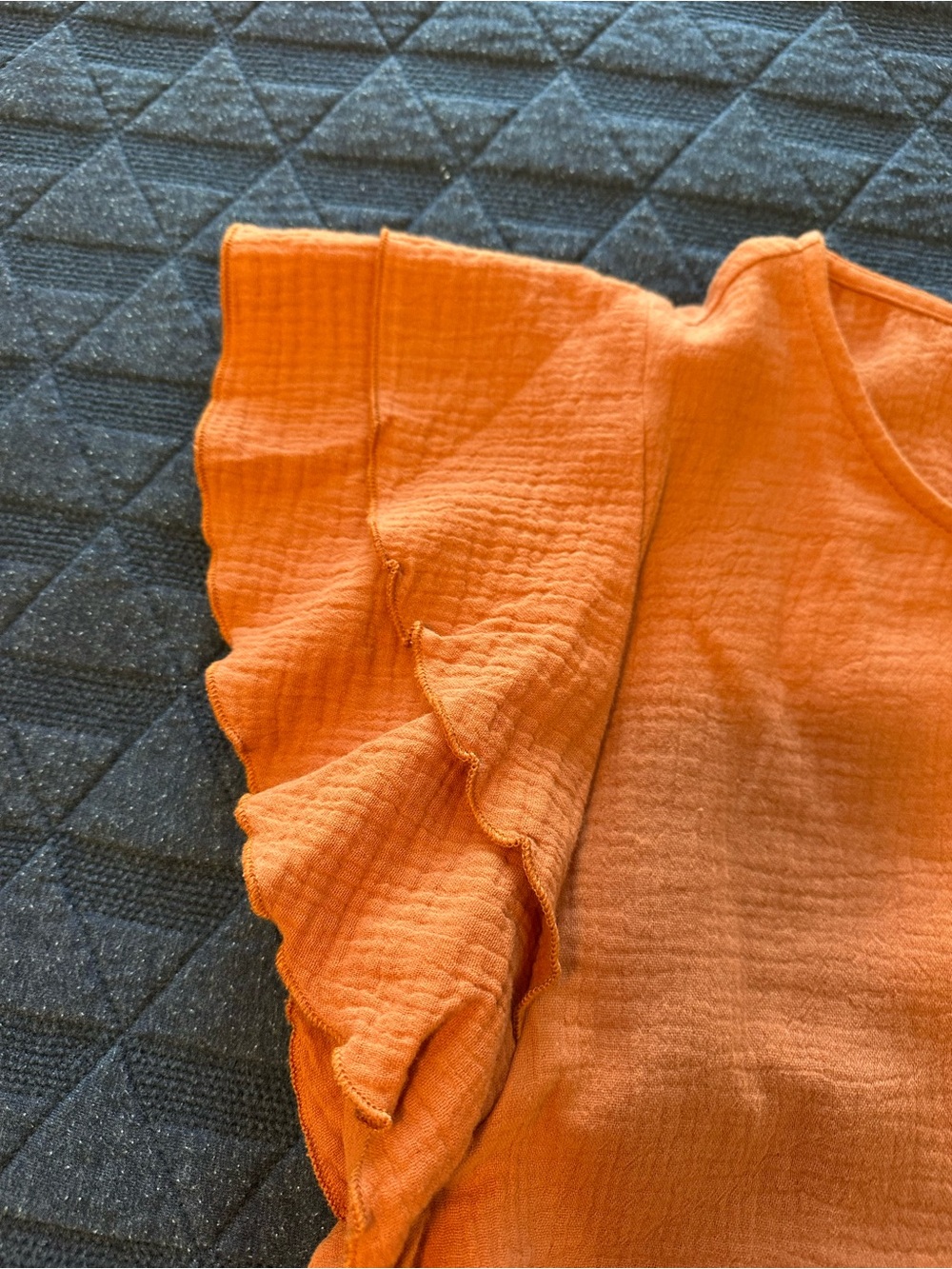 BiBi Rustic Orange Ruffle Sleeve Blouse - Picture 7 of 9